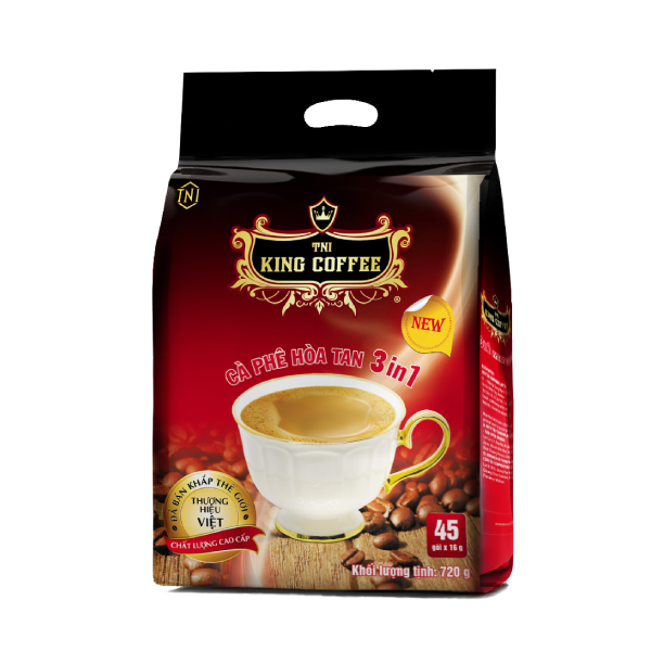 Cà Phê Hòa Tan 3IN1 KING COFFEE - Túi 45 gói x 16g