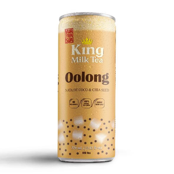 Trà Sữa Uống Liền King Milk Tea Oolong Thạch Dừa & Hạt Chia